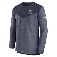 Men's Nike Navy Dallas Cowboys Sideline Lockup Performance - Quarter-Zip Top