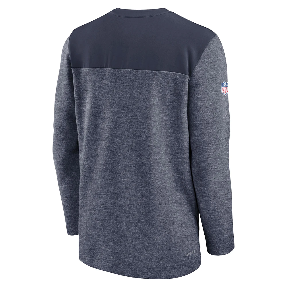 Men's Nike Navy Dallas Cowboys Sideline Lockup Performance - Quarter-Zip Top