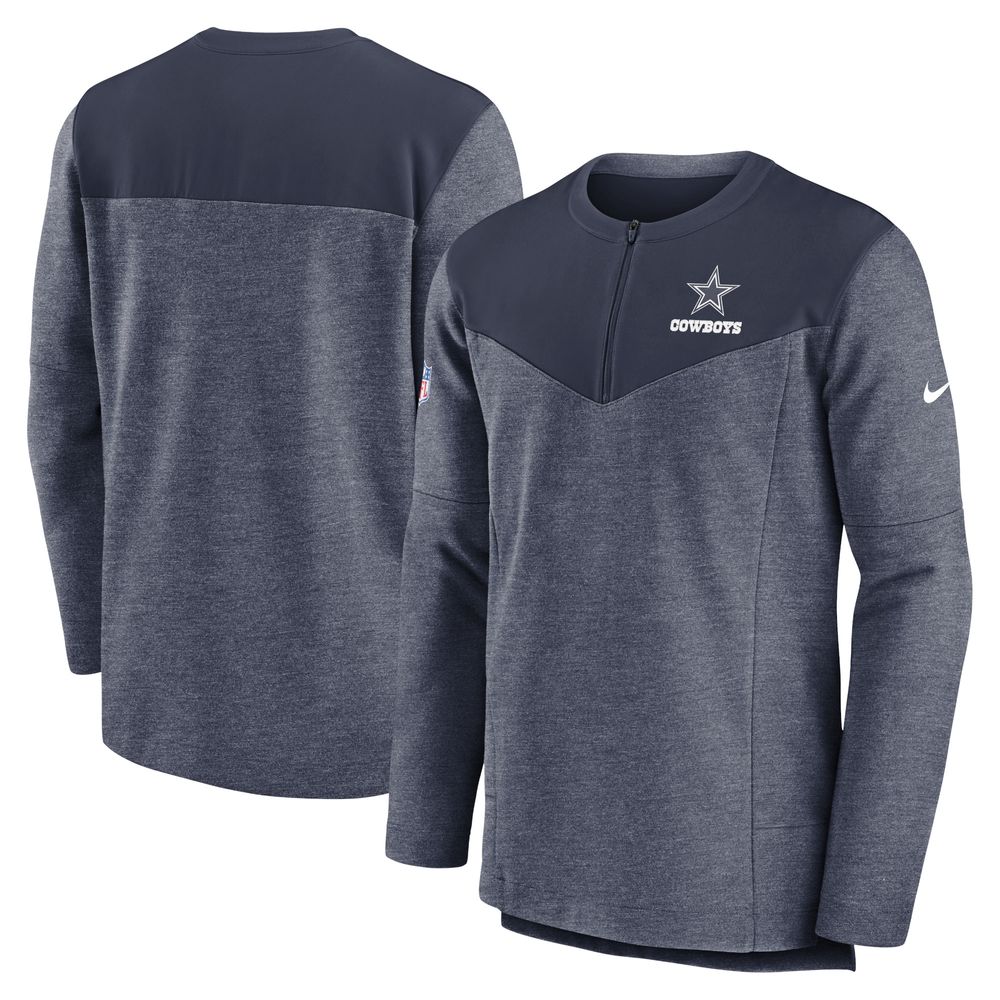 Men's Nike Navy Dallas Cowboys Sideline Lockup Performance - Quarter-Zip Top