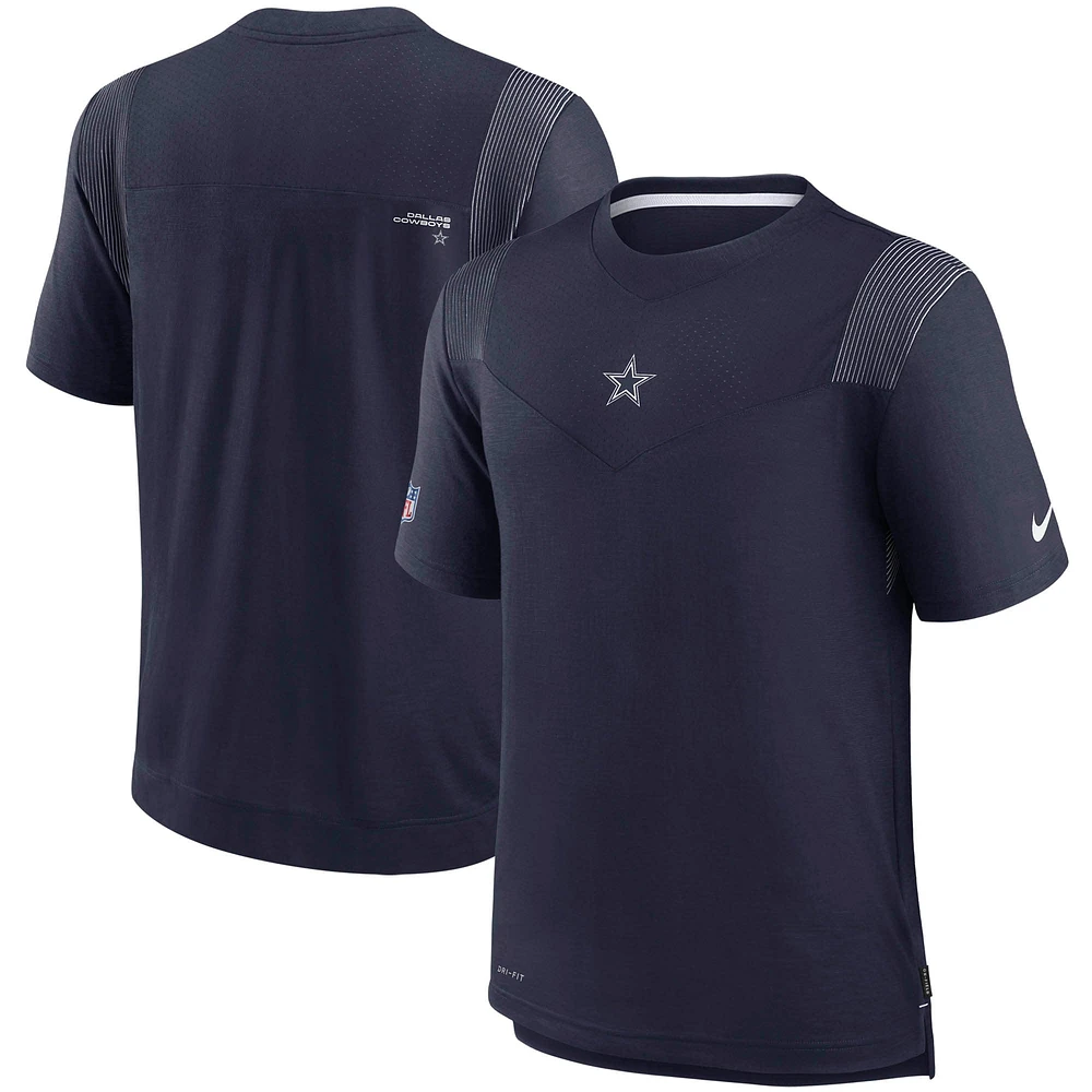 T-shirt Nike Dallas Cowboys Sideline Player UV Performance pour homme - Bleu marine