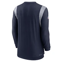 T-shirt à manches longues Nike Dallas Cowboys Sideline Tonal Logo Performance Player pour homme - Bleu marine