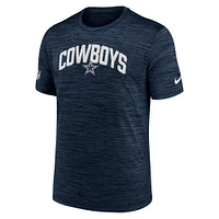 Men's Nike Navy Dallas Cowboys Sideline Velocity Athletic Stack Performance T-Shirt