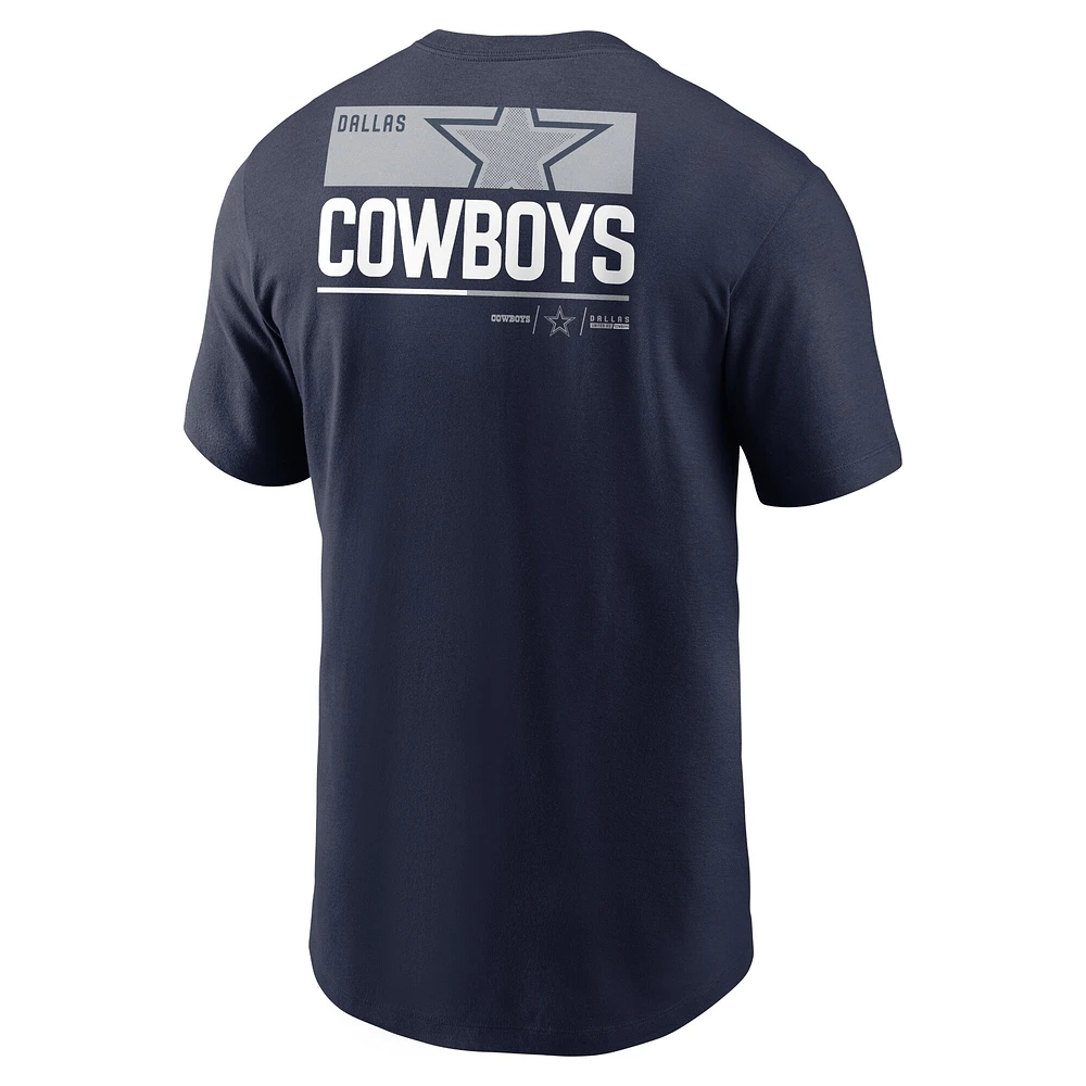 T-shirt Nike Dallas Cowboys Team Incline bleu marine pour homme