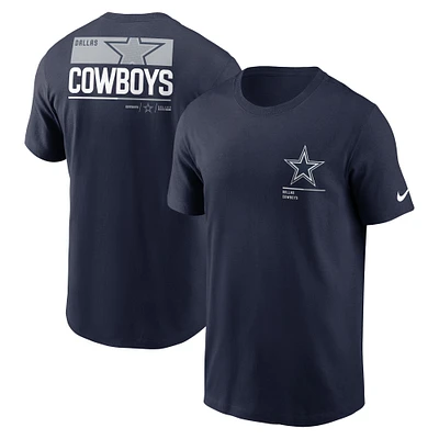 T-shirt Nike Dallas Cowboys Team Incline bleu marine pour homme