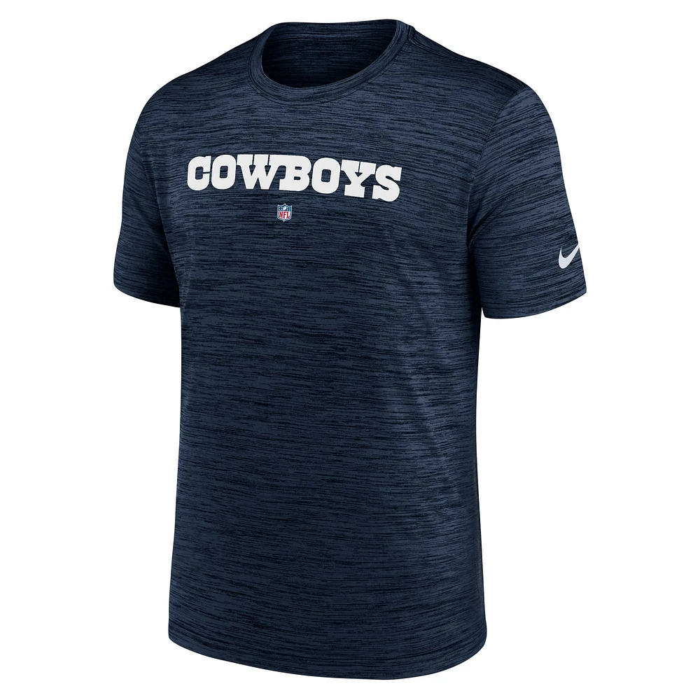 Men's Nike Navy Dallas Cowboys Team Sideline Velocity Performance - T-Shirt