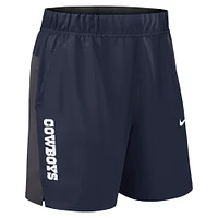 Short Nike bleu marine Dallas Cowboys Woven Victory Performance pour homme