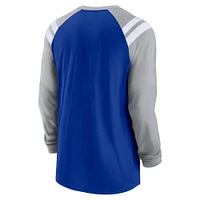 Men's Nike Royal Dallas Cowboys Rewind Classic Arc Raglan Long Sleeve T-Shirt