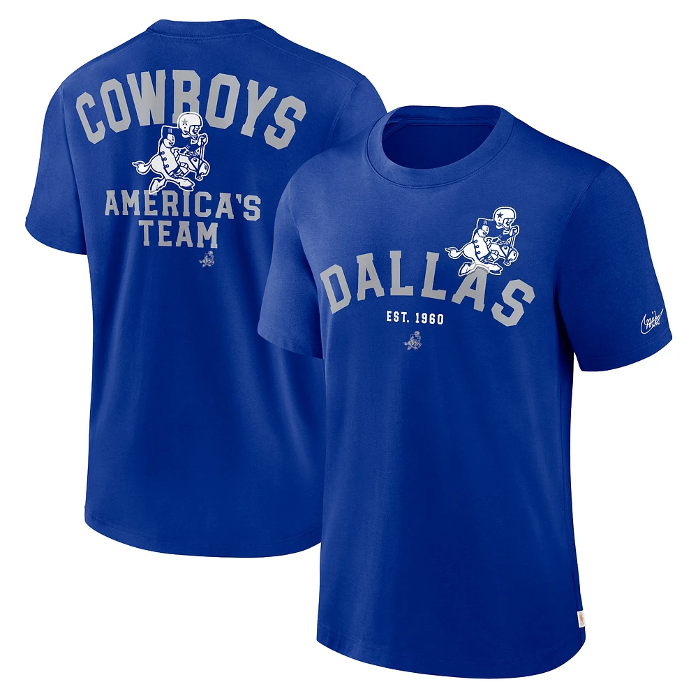 T-shirt Nike Royal Dallas Cowboys avec slogan Rewind pour homme