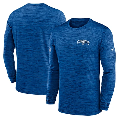 Men's Nike Royal Dallas Cowboys Sideline Velocity Athletic Stack Performance Long Sleeve T-Shirt