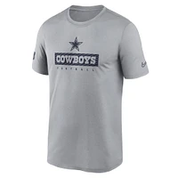 T-shirt Nike Silver Dallas Cowboys Sideline Legend Performance pour homme