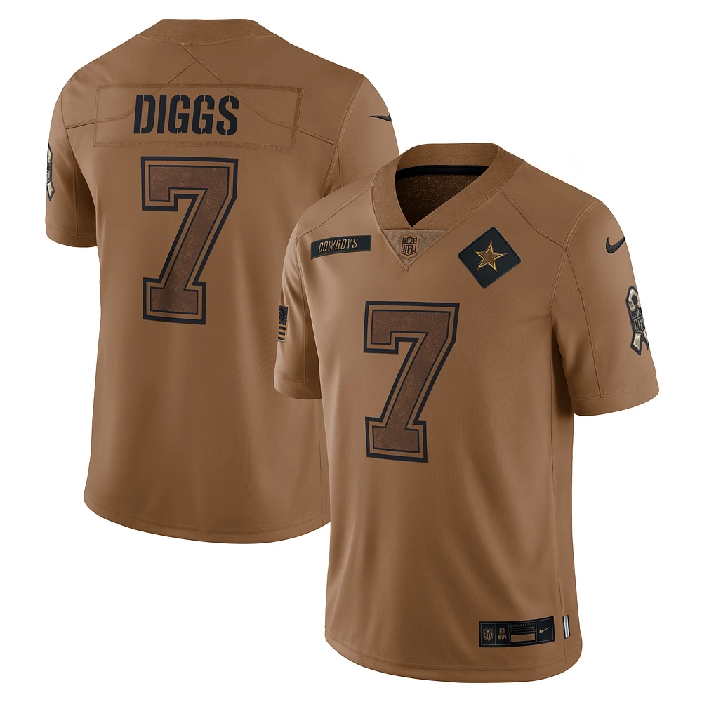 Maillot Nike Trevon Diggs Brown Dallas Cowboys Salute To Service Limited pour homme