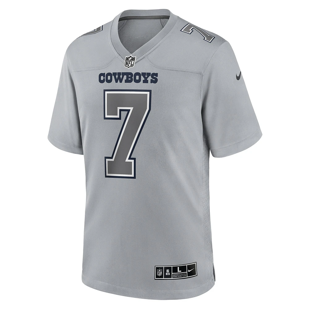 Maillot de jeu mode atmosphère Nike Trevon Diggs pour hommes, gris, Dallas Cowboys