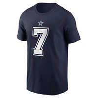 T-shirt avec nom et numéro du joueur Dallas Cowboys Nike Trevon Diggs pour homme, bleu marine