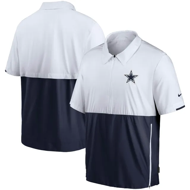 Men's Nike Heathered Gray Dallas Cowboys Sideline Showout Short Sleeve  Full-Zip Hoodie Jacket