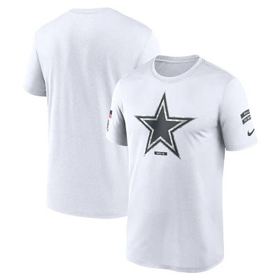 T-shirt Nike Dallas Cowboys 2024 Salute To Service Rewind Legend Performance pour homme blanc