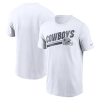 T-shirt Nike Dallas Cowboys Essential Blitz Lockup pour homme – Blanc