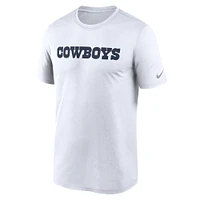 T-shirt Nike Dallas Cowboys Legend Wordmark Performance pour homme - Blanc