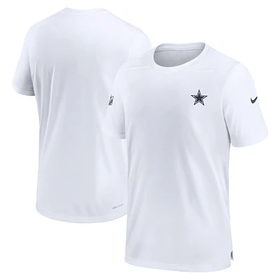 T-shirt Nike blanc Dallas Cowboys Sideline Coach Performance pour homme