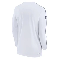 Men's Nike White Dallas Cowboys Sideline Coach UV Performance Long Sleeve T-Shirt