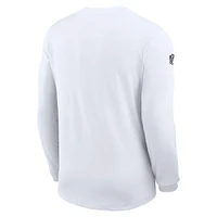 Men's Nike White Dallas Cowboys Sideline Coaches UV Performance Long Sleeve T-Shirt