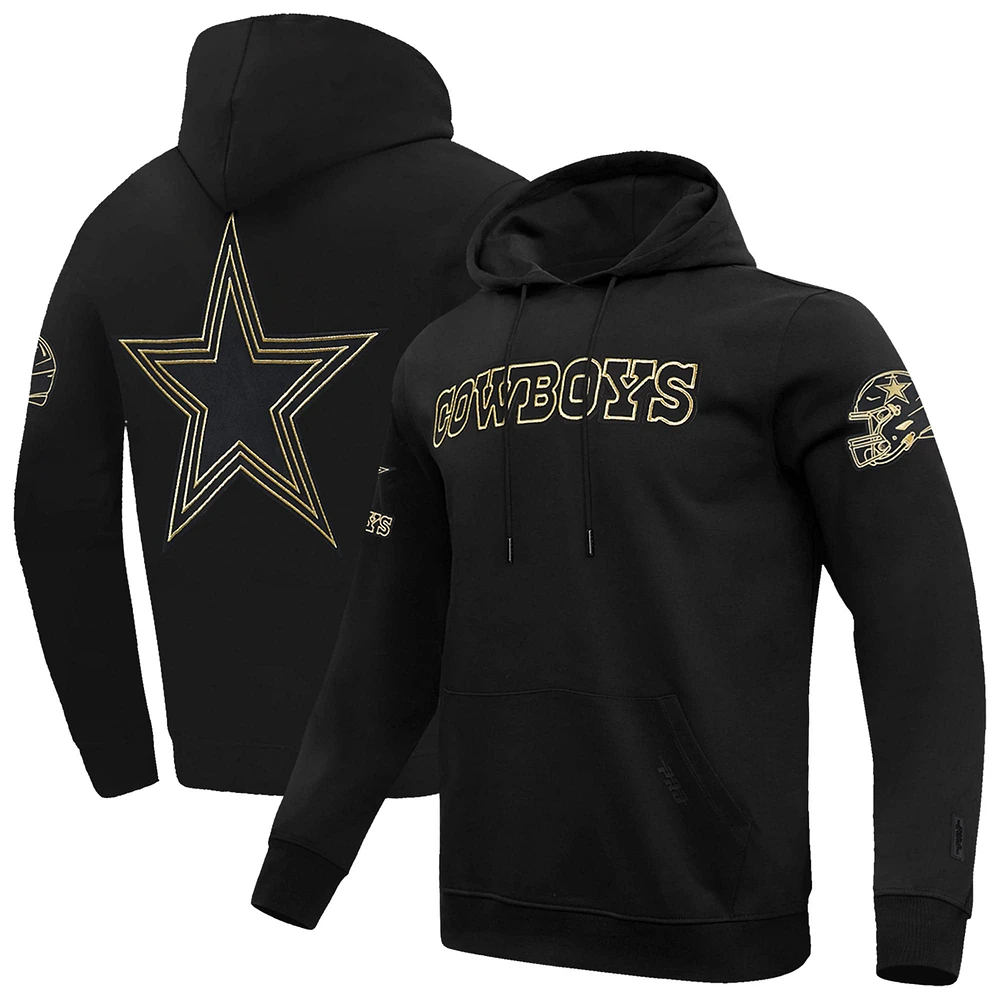 Men's Pro Standard Black Dallas Cowboys Classic Chenille Pullover Hoodie