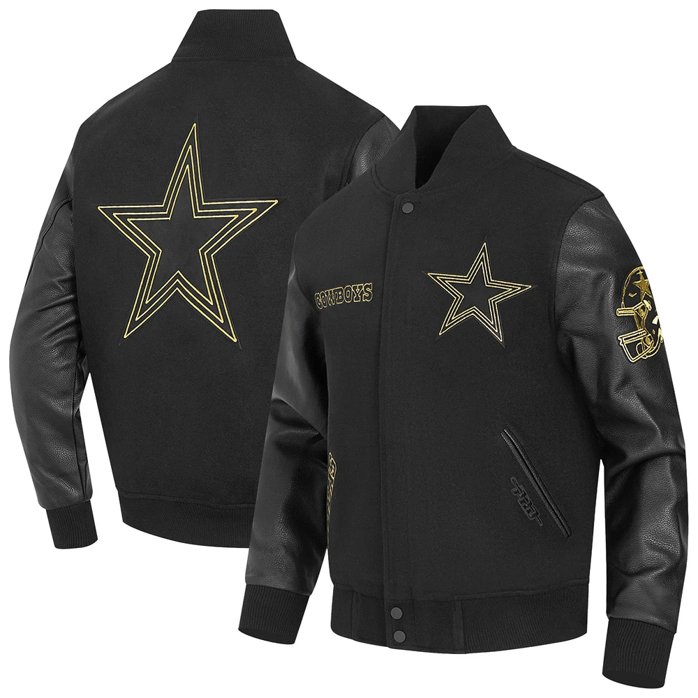 Veste Varsity entièrement zippée Pro Standard noire pour homme des Dallas Cowboys