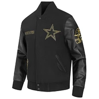 Veste Varsity entièrement zippée Pro Standard noire pour homme des Dallas Cowboys