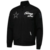 Men's Pro Standard Black Dallas Cowboys Paint The City Twill Full-Zip Jacket