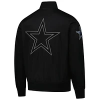 Men's Pro Standard Black Dallas Cowboys Paint The City Twill Full-Zip Jacket