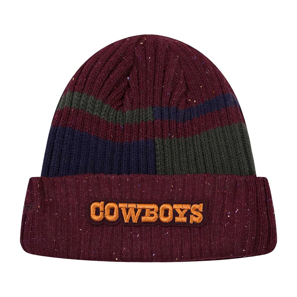 Men's Pro Standard Burgundy Dallas Cowboys Speckled Cuffed Knit Hat