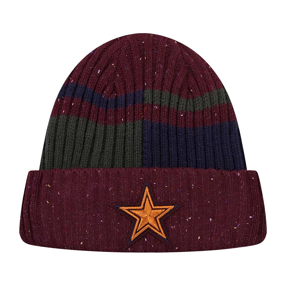 Men's Pro Standard Burgundy Dallas Cowboys Speckled Cuffed Knit Hat