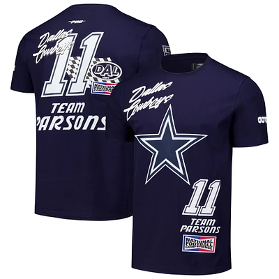 T-shirt avec nom et numéro de joueur Pro Standard Micah Parsons pour hommes, bleu marine, Dallas Cowboys Fast Lane