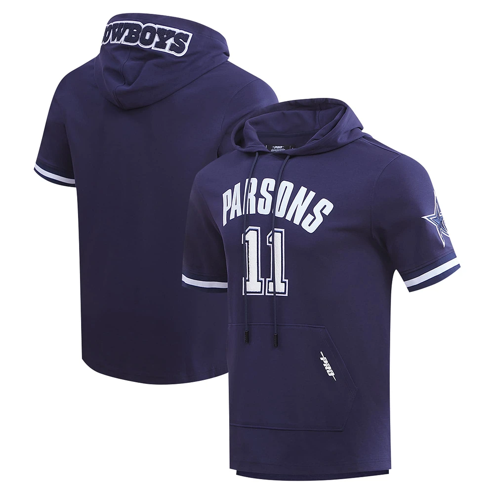 Men's Pro Standard Micah Parsons Navy Dallas Cowboys Player Name & Number Hoodie T-Shirt