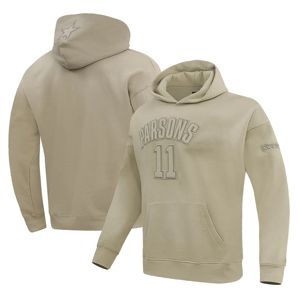 Sweat à capuche Pro Standard pour hommes Micah Parsons Tan Dallas Cowboys Nom et numéro du joueur