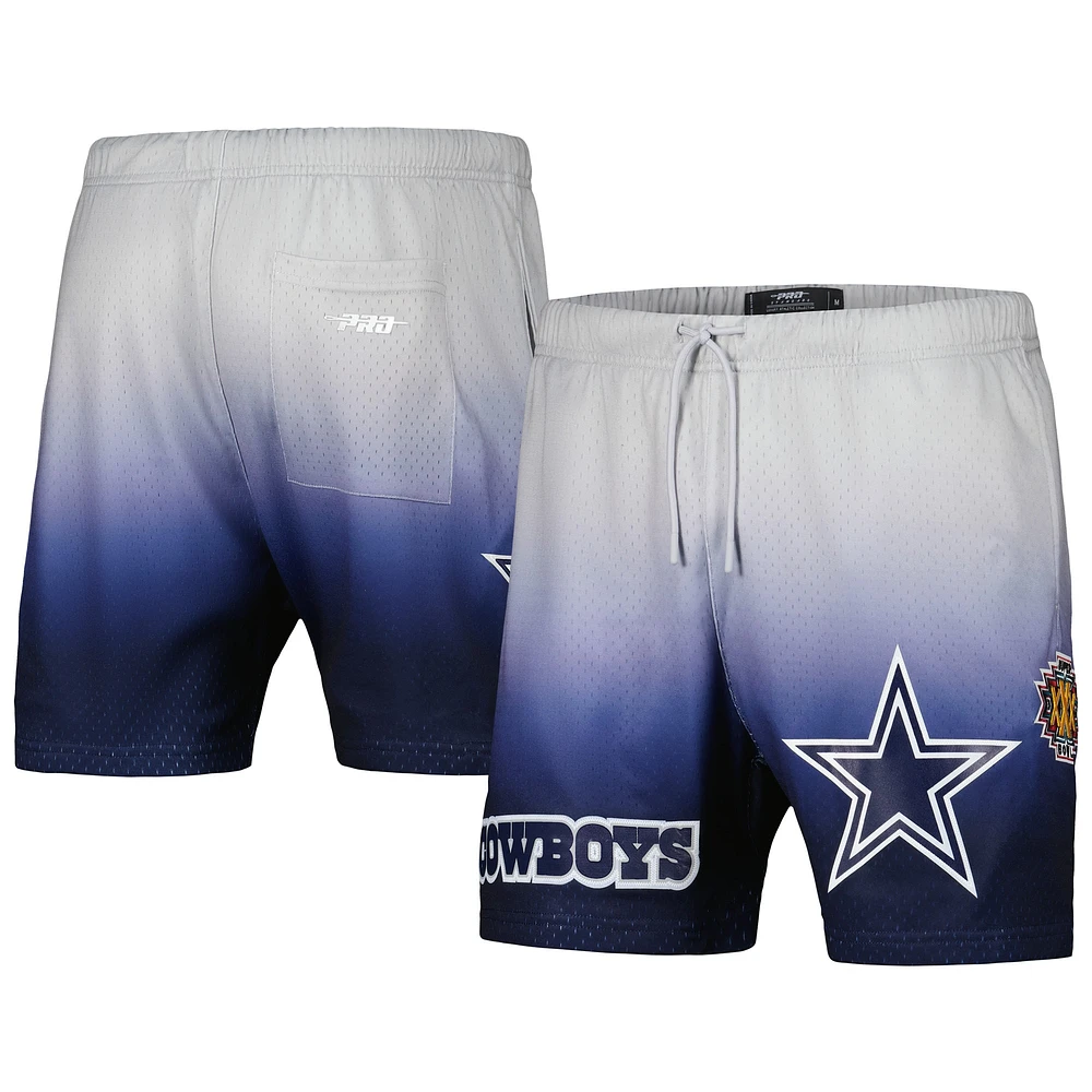 Short en maille ombré Pro Standard pour hommes, bleu marine/argent, Dallas Cowboys