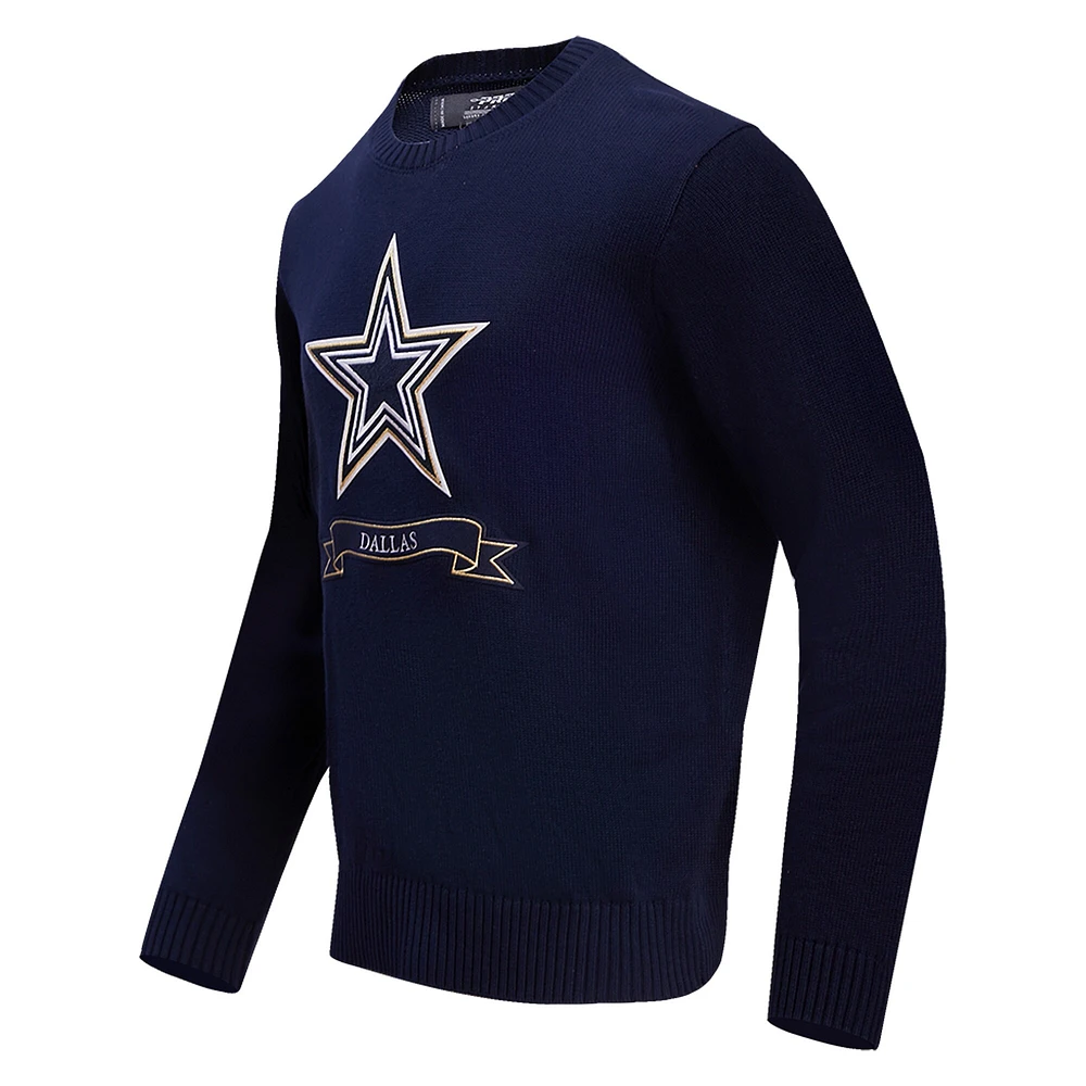 Pull en tricot de préparation des Cowboys Dallas Pro Standard bleu marine pour hommes