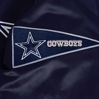 Men's Pro Standard Navy Dallas Cowboys Sublimated Satin Full-Snap Jacket