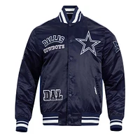 Men's Pro Standard Navy Dallas Cowboys Sublimated Satin Full-Snap Jacket