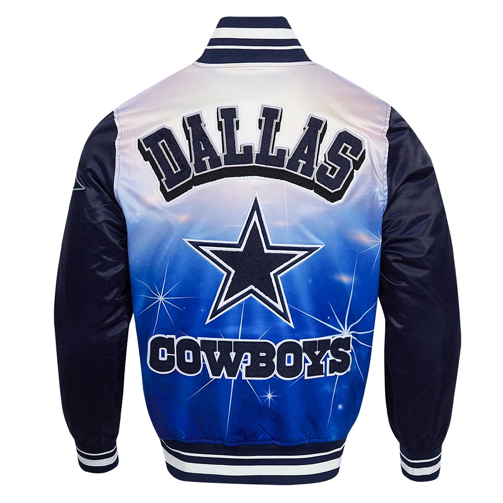 Veste à boutons-pression en satin sublimé Pro Standard bleu marine Dallas Cowboys pour homme