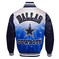 Men's Pro Standard Navy Dallas Cowboys Sublimated Satin Full-Snap Jacket