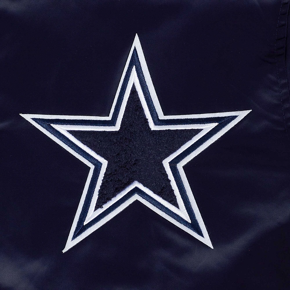 Men's Pro Standard Navy Dallas Cowboys Sublimated Satin Full-Snap Jacket