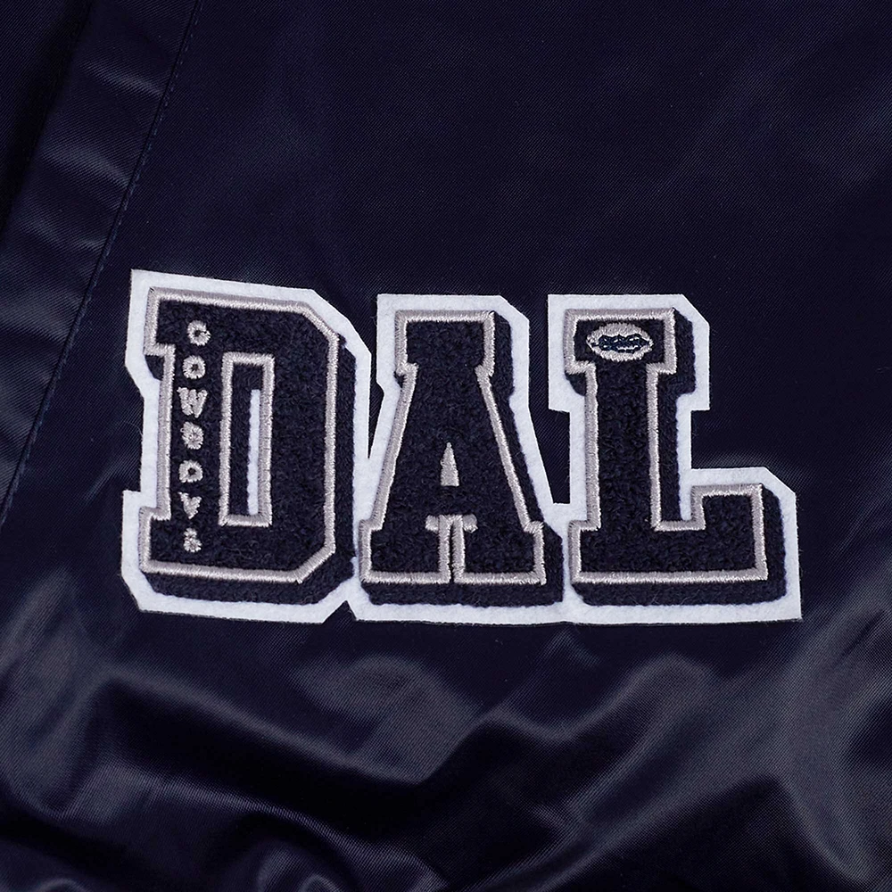 Men's Pro Standard Navy Dallas Cowboys Sublimated Satin Full-Snap Jacket