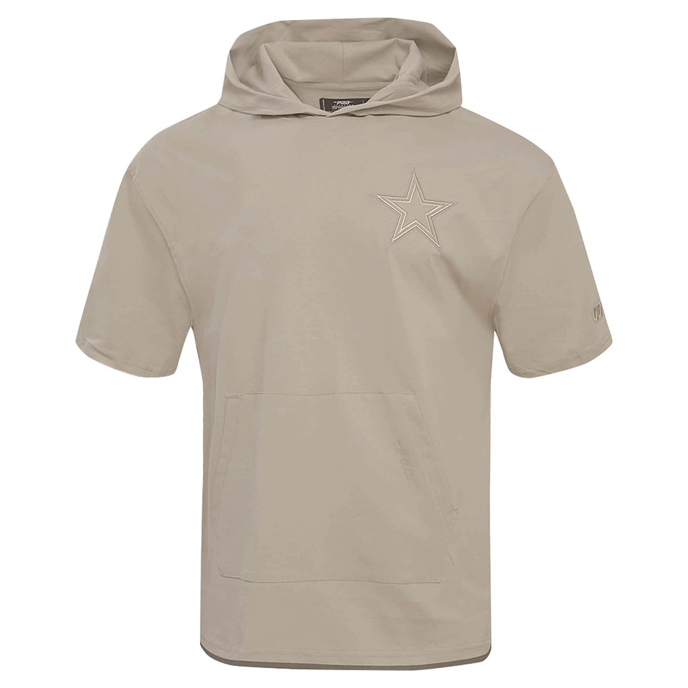 Men's Pro Standard Tan Dallas Cowboys Neutrals Capsule Short Sleeve Pullover Hoodie