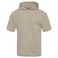 Men's Pro Standard Tan Dallas Cowboys Neutrals Capsule Short Sleeve Pullover Hoodie