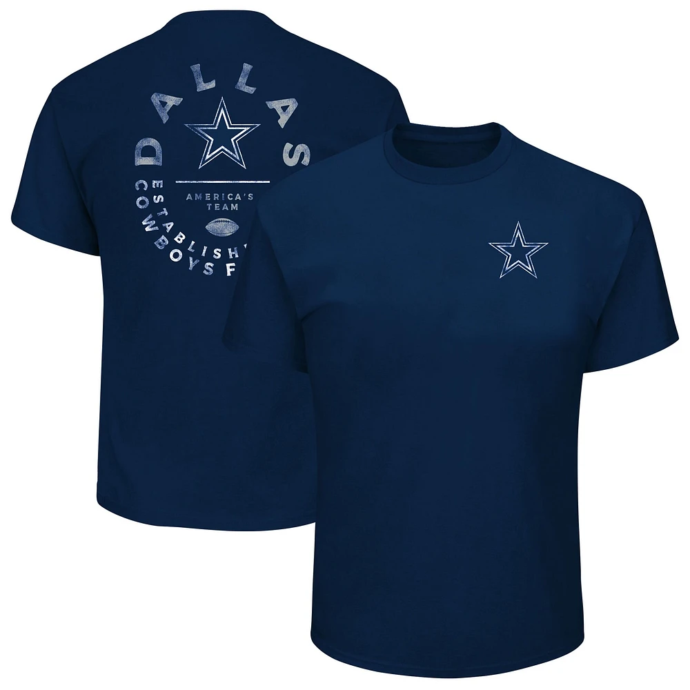 T-shirt pour homme Profile Dallas Cowboys Big & Tall Two-Hit Throwback bleu marine