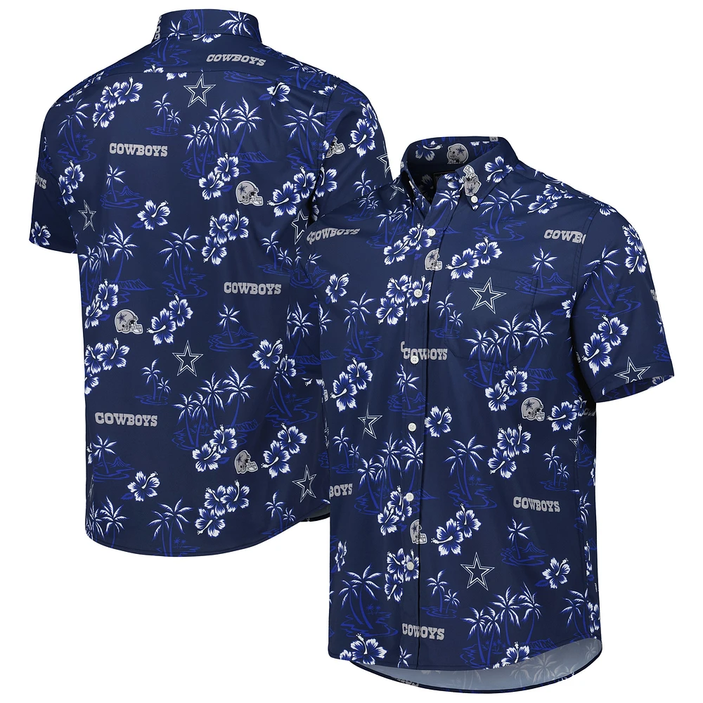 Chemise boutonnée Kekai pour homme, bleu marine, des Dallas Cowboys, Reyn Spooner