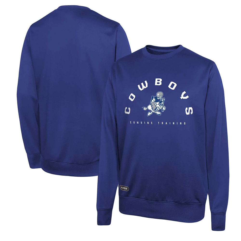 Sweat-shirt Royal Dallas Cowboys Combine Authentic Line Blocker pour hommes