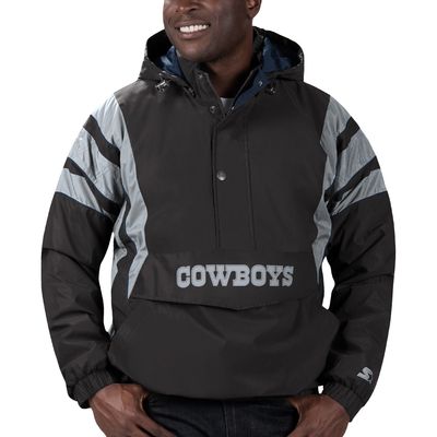 Men's Dallas Cowboys Starter White/Navy Thursday Night Lights Half-Snap  Hoodie Jacket