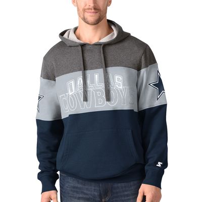 Men's Starter Heather Gray/Navy Dallas Cowboys Extreme Current - Pullover Hoodie