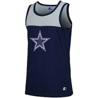 Men's Starter Navy/Silver Dallas Cowboys Logo Touchdown Fashion Tank Top